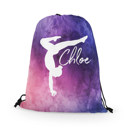 Personalized Gymnast Stag Pose Drawstring Bag, Perfect Gymnast Gift!