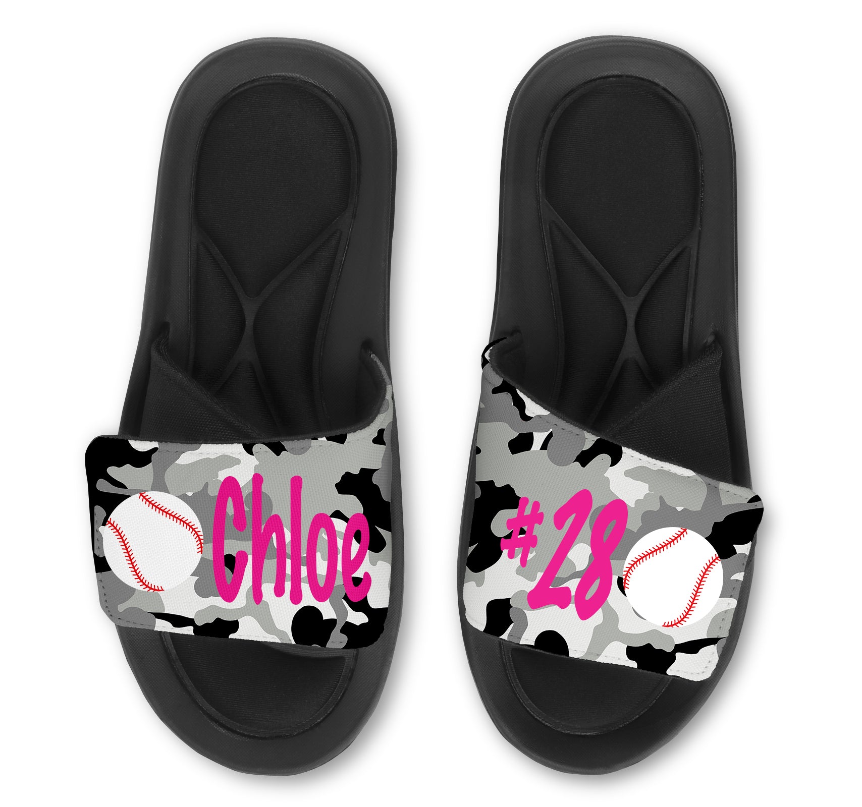 Baseball Custom Slides / Sandals - Camo