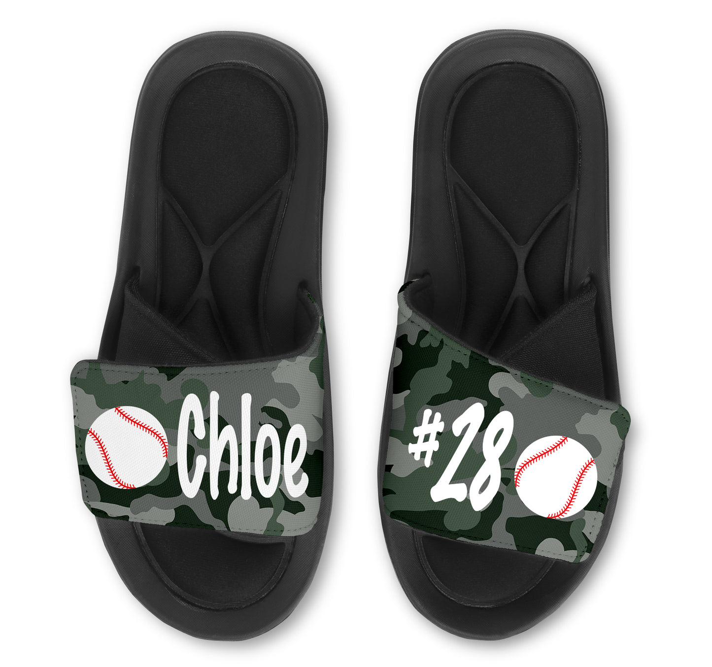 Baseball Custom Slides / Sandals - Camo
