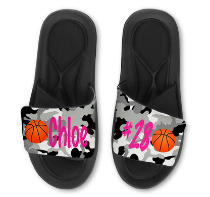 Basketball Custom Slides / Sandals - Camo