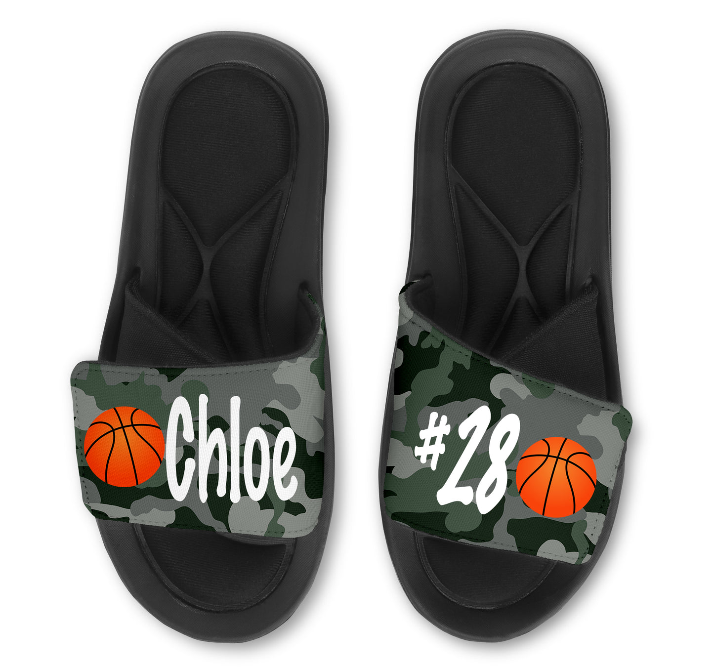 Basketball Custom Slides / Sandals - Camo