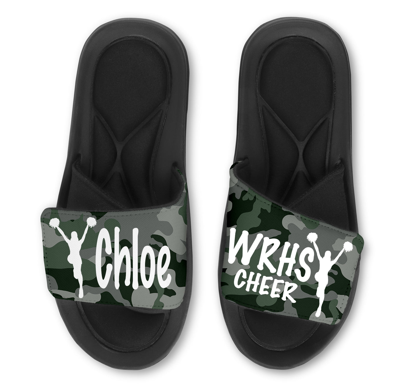 Cheerleading Custom Slides / Sandals - Camo