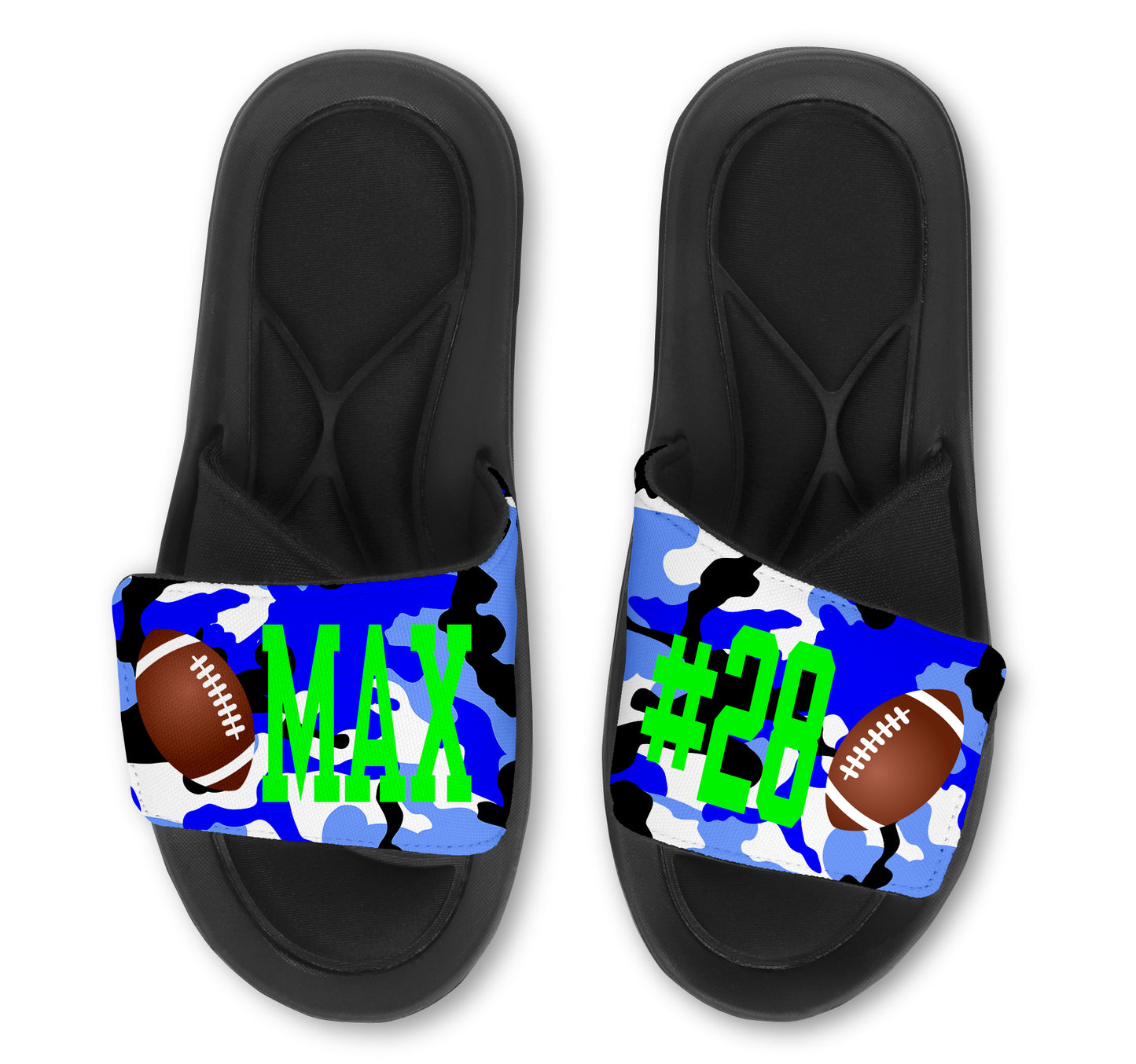 Football Custom Slides / Sandals - Camo