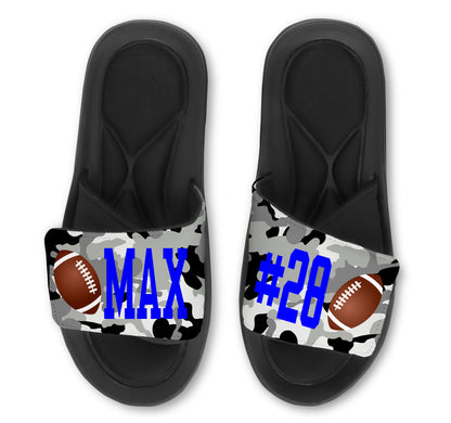 Football Custom Slides / Sandals - Camo