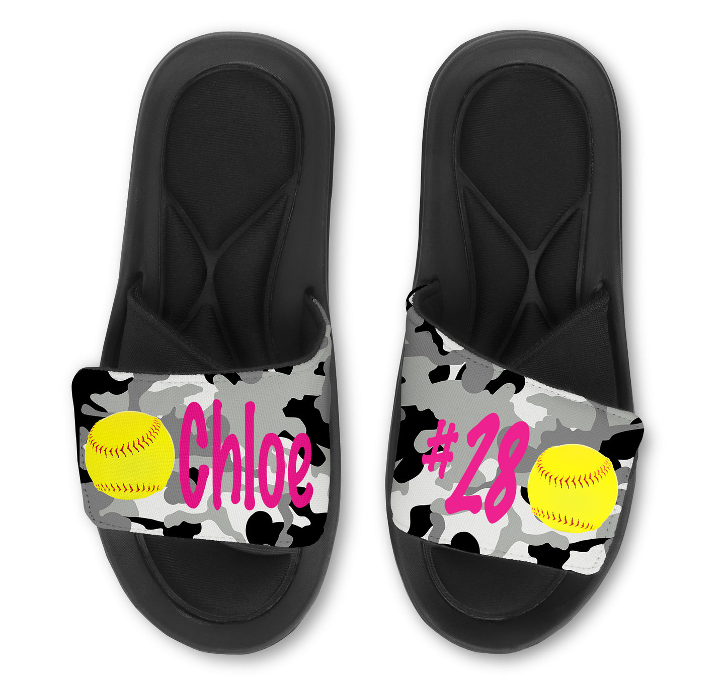Softball Custom Slides / Sandals - Camo