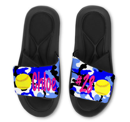 Softball Custom Slides / Sandals - Camo