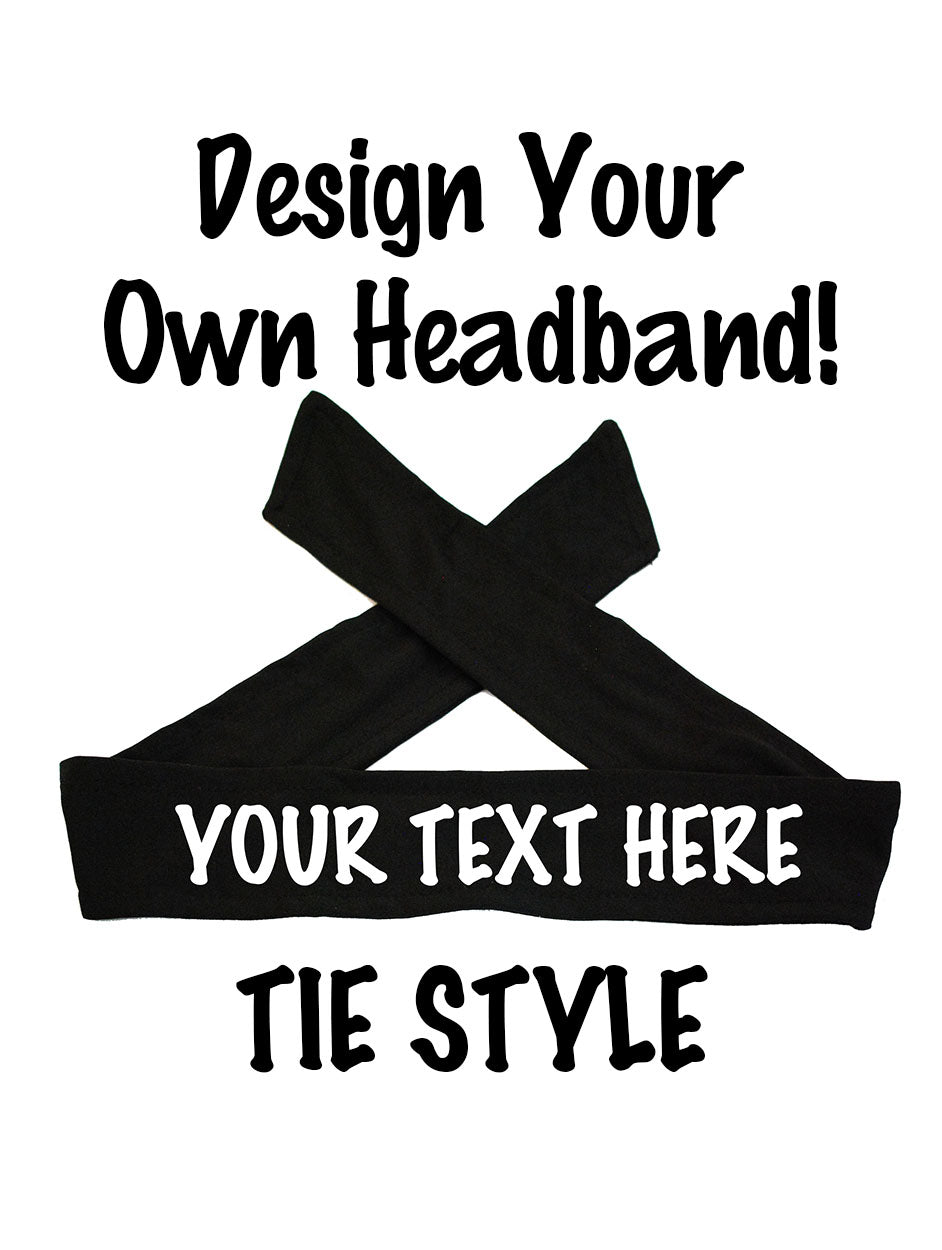 Custom TIE Headband - Flat (Non Sparkle) Letters!