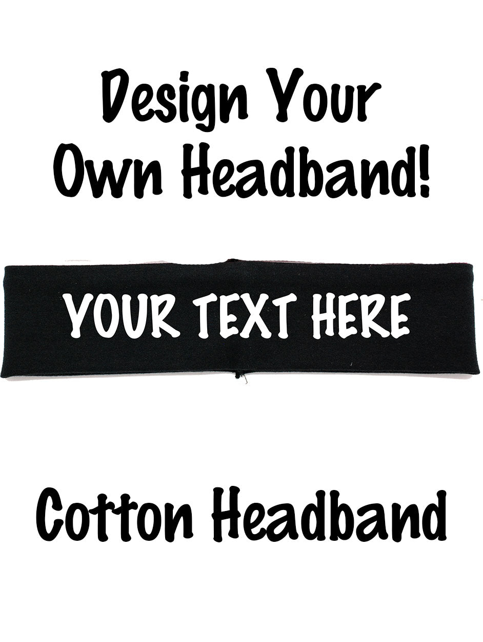 Custom Cotton CHEVRON Headband - Flat (Non Sparkle) Letters!