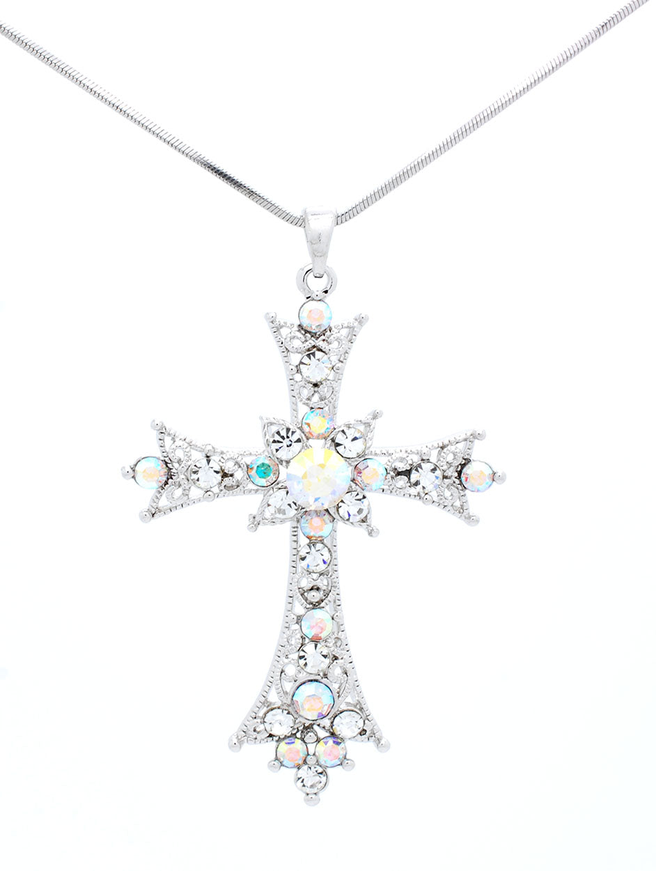 Deluxe Lace Cross Necklace - Large
