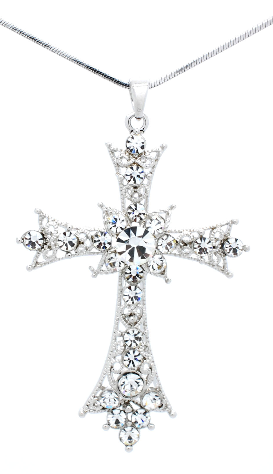 Deluxe Lace Cross Necklace - Large