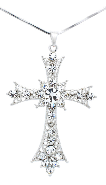 Deluxe Lace Cross Necklace - Large