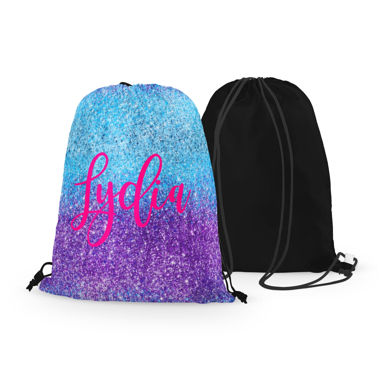 Personalized FAUX GLITTER Drawstring Bag