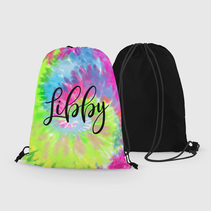 Personalized Tie Dye Drawstring Bag