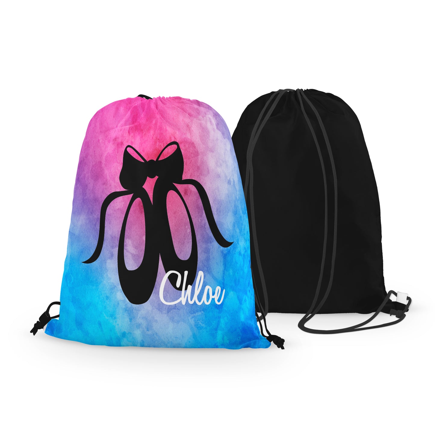 Personalized Ballet Drawstring Bag, Custom Dancer Drawstring Backpack Bag