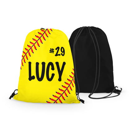 Personalized Softball Fastpitch Drawstring Bag