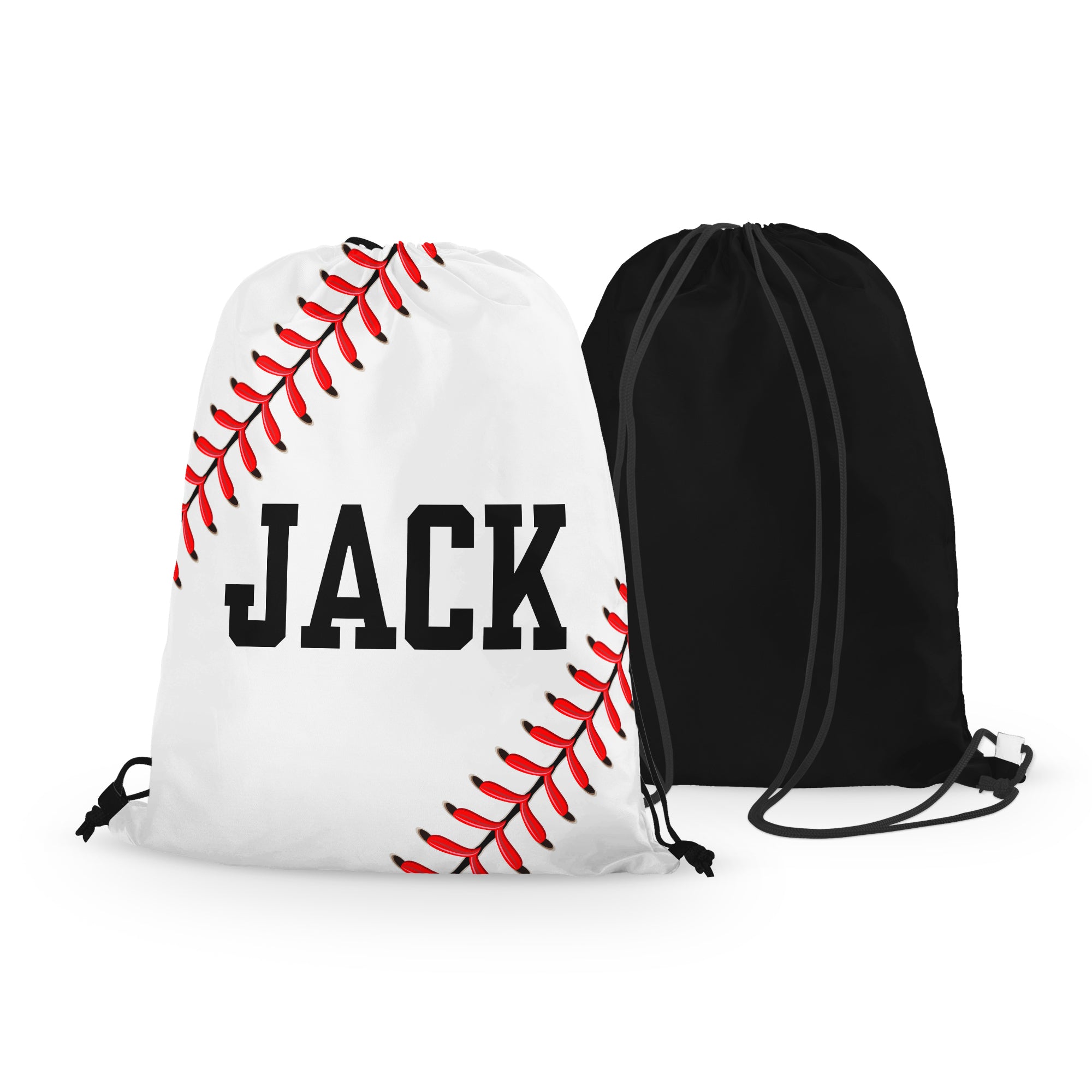 Personalized Baseball Laces Drawstring Bag
