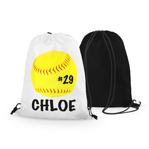 Personalized Softball Fastpitch Drawstring Bag - Softball Only