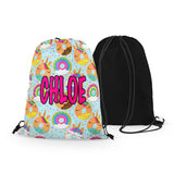 Personalized Unicorn Donuts Drawstring Bag