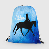 Personalized Horse Drawstring Bag, Custom Horse Drawstring Backpack Bag