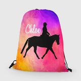 Personalized Horse Drawstring Bag, Custom Horse Drawstring Backpack Bag
