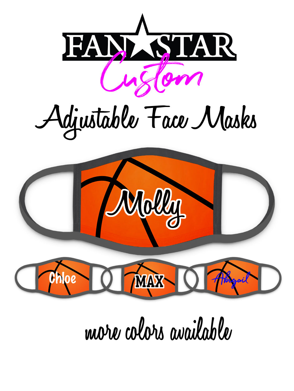 Custom Basketball Face Mask - Faux Basketball - Add Your Personalization!