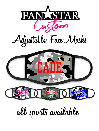 Custom Face Mask - Camo Background - Add Your Personalization!