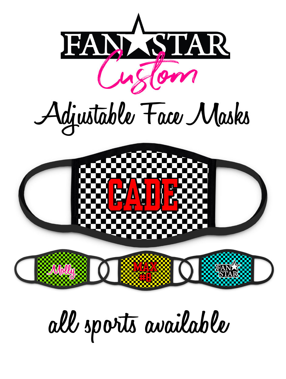 Custom Face Mask - Checkerboard Background - Add Your Personalization!