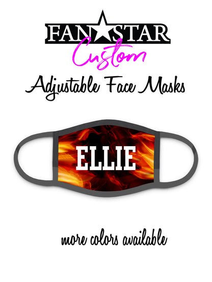 Custom Flames Face Mask - Fire Face Mask - Add Your Personalization!