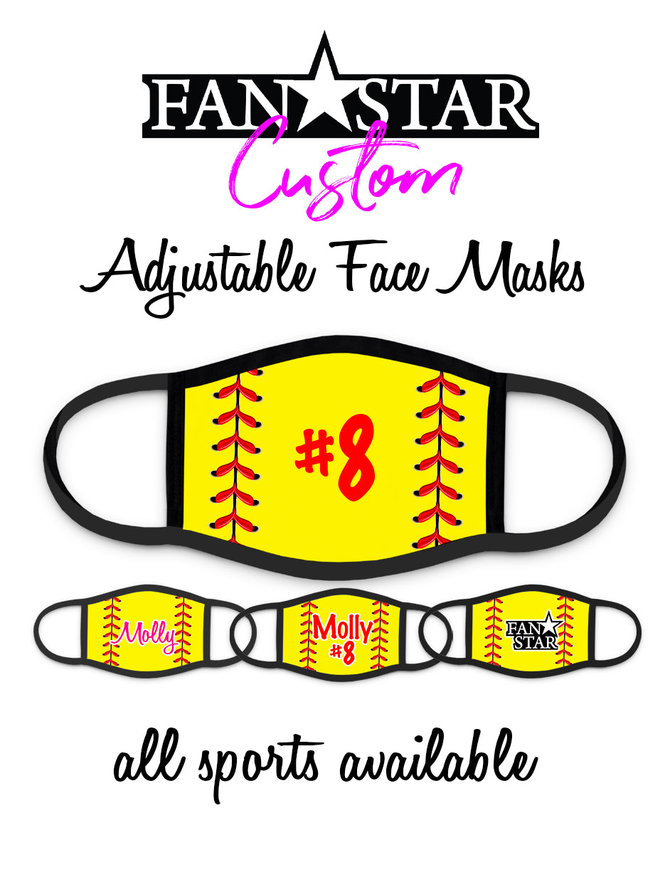 Custom Softball Laces Mask - Add Your Name/Number - Adult and Kids