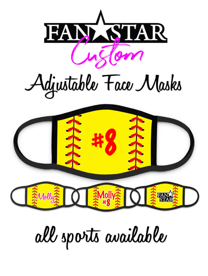 Custom Softball Laces Mask - Add Your Name/Number - Adult and Kids