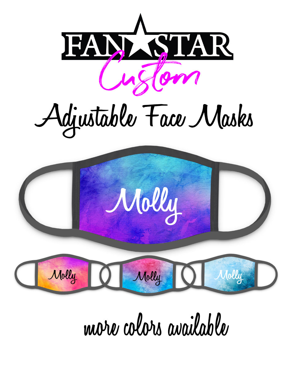 Custom Face Mask - Watercolor Background - Add Your Personalization!