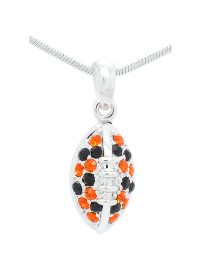 Football Necklace Mini  - Orange/Black