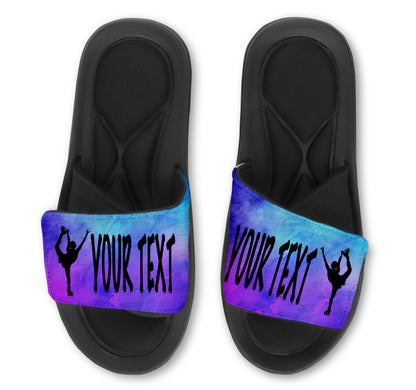 Skater Leg Up Custom Slides / Sandals - Watercolor