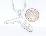 UCF MOM Necklace engraved on the State of Florida Pendant