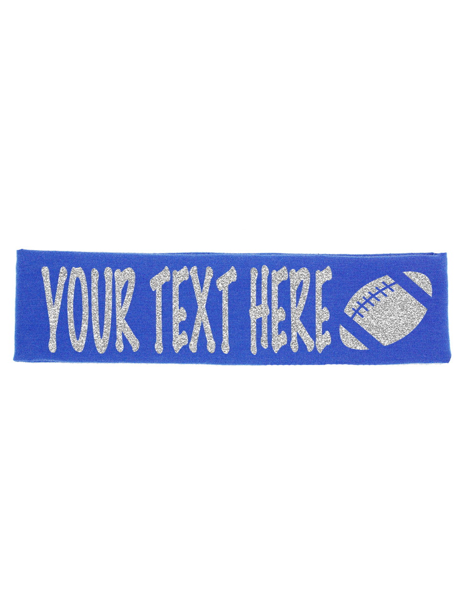 Custom Football Headband (Cotton/Lycra) - Sparkle Letters!