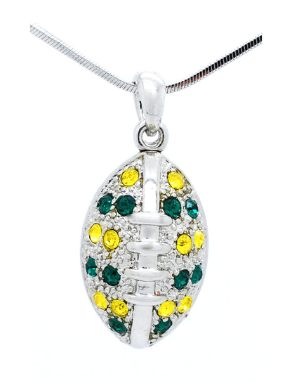 Large Football Necklace - Green/Gold