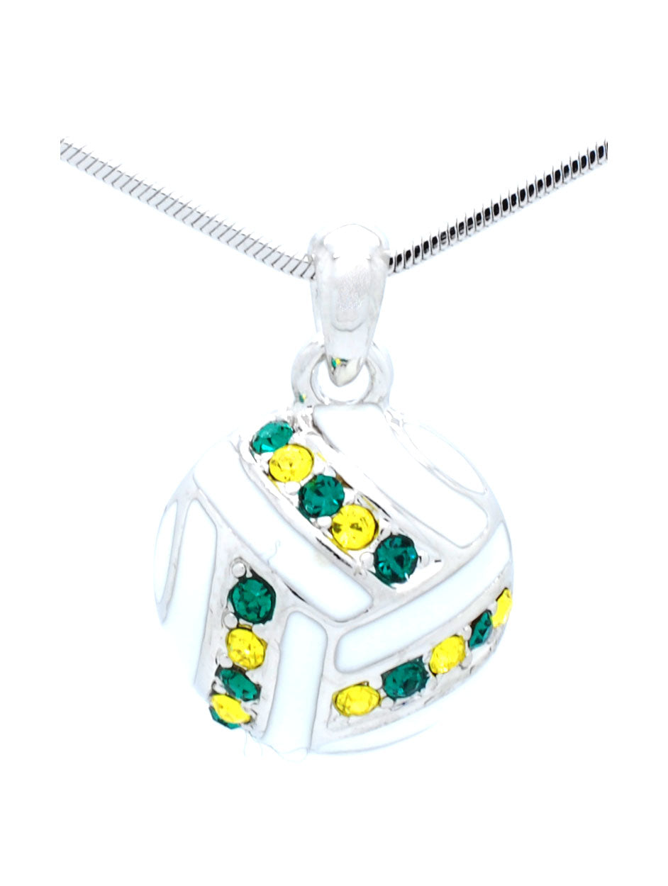 Volleyball Necklace - Green/Yellow