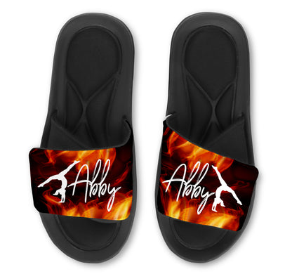 Gymnast Flames Slides - Customize with Your Name