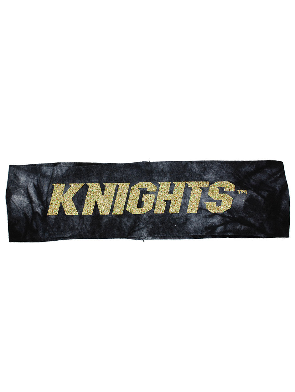 UCF Knights Headband - Black Tie Dye/Gold Sparkle