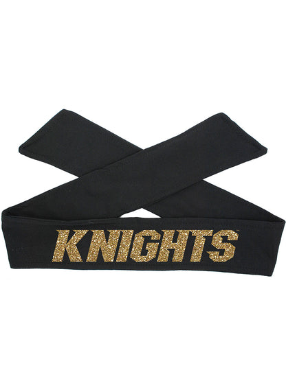 UCF Tie Headband Knights - Black Tie/Gold Sparkle