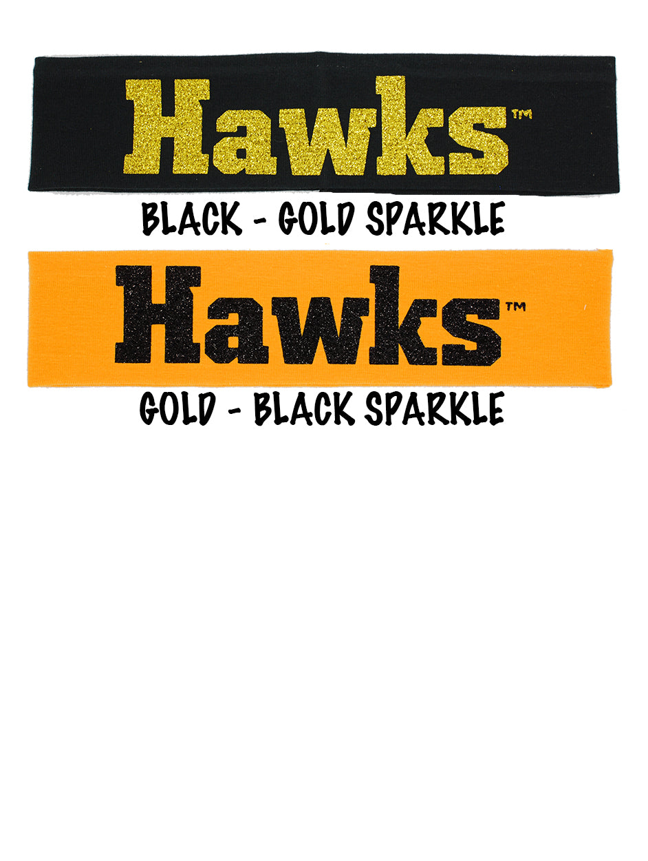 Iowa "Hawks" Cotton Headbands - Choose Your Style