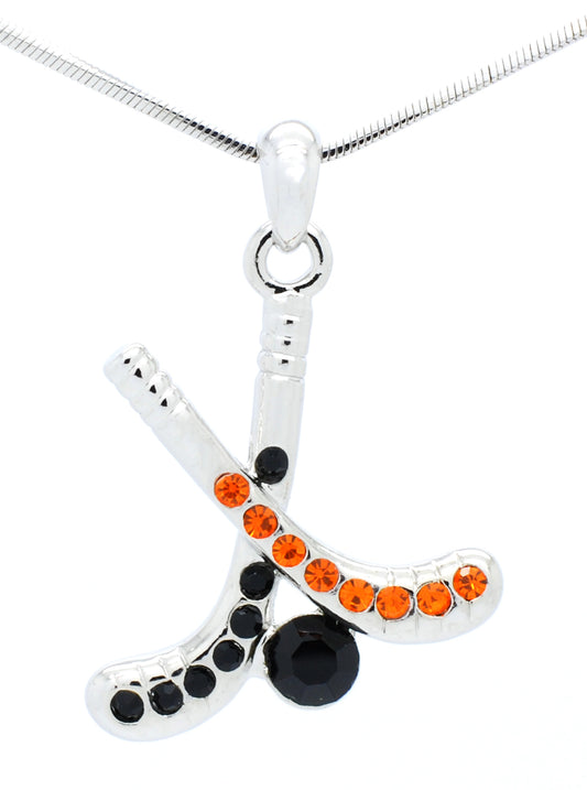 Hockey Stick Necklace - Orange/Black