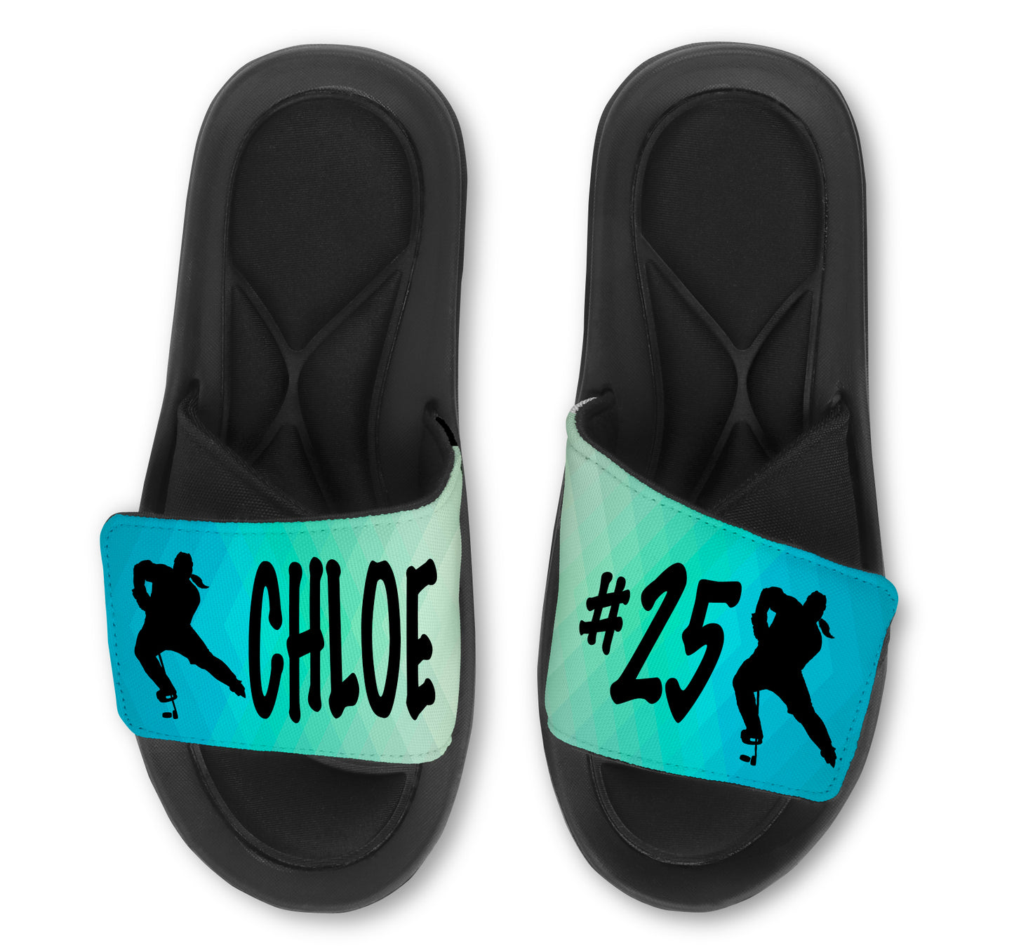 Hockey Abstract Custom Slides / Sandals - Choose your Background Color