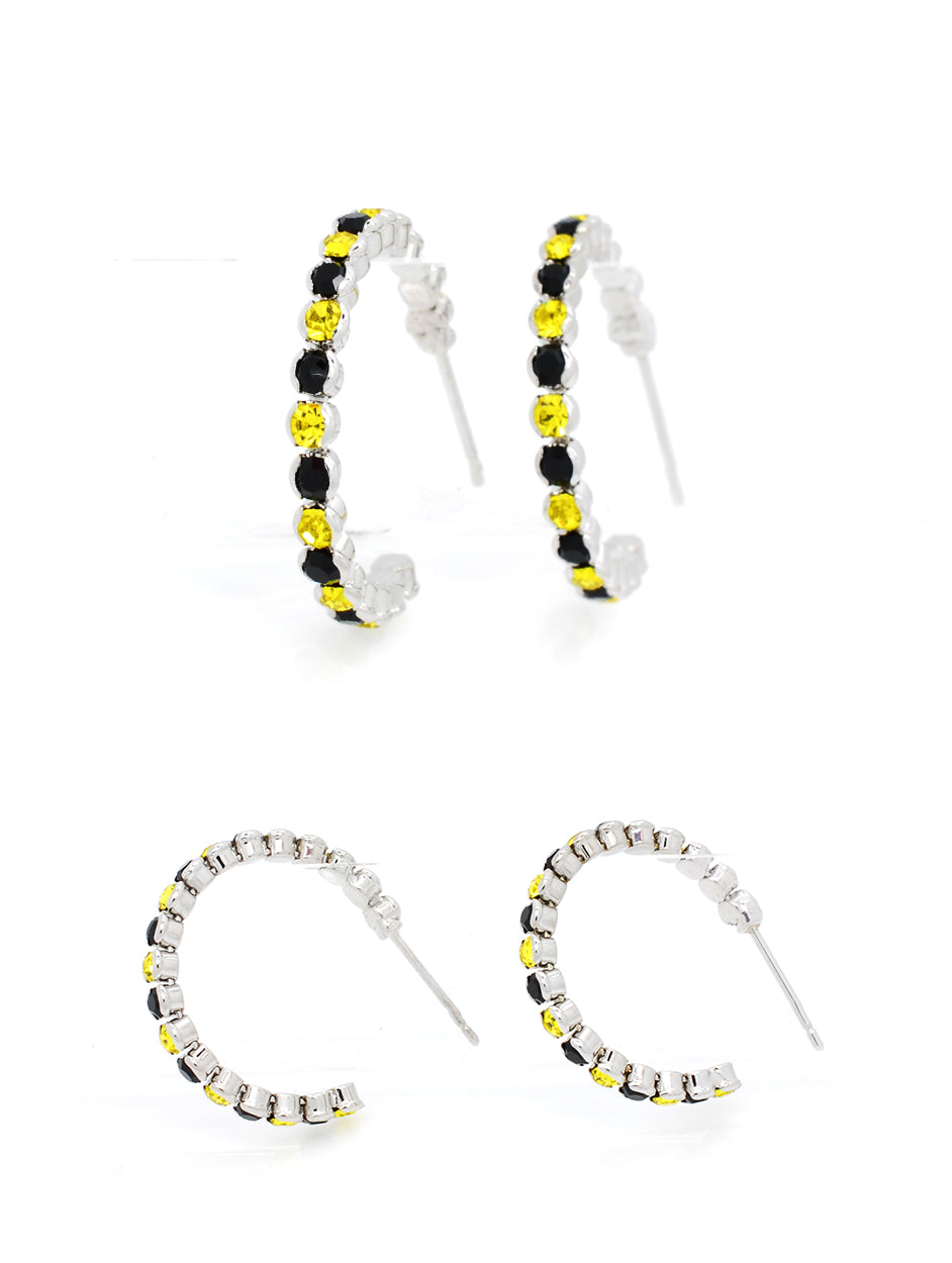 Deluxe Hoop Earrings - Black/Yellow