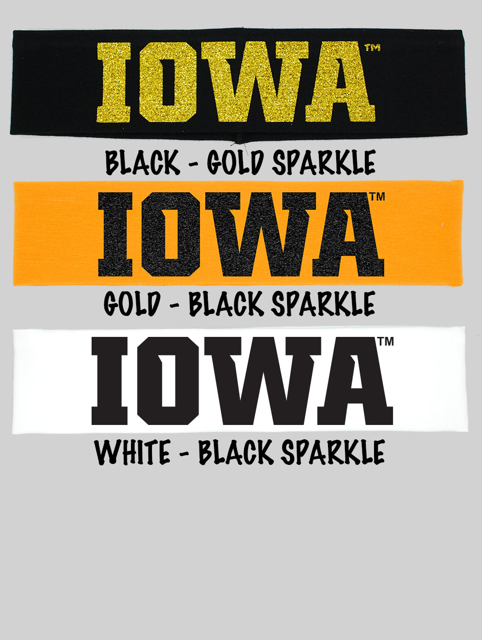 Iowa "IOWA" Cotton Headbands - Choose Your Style