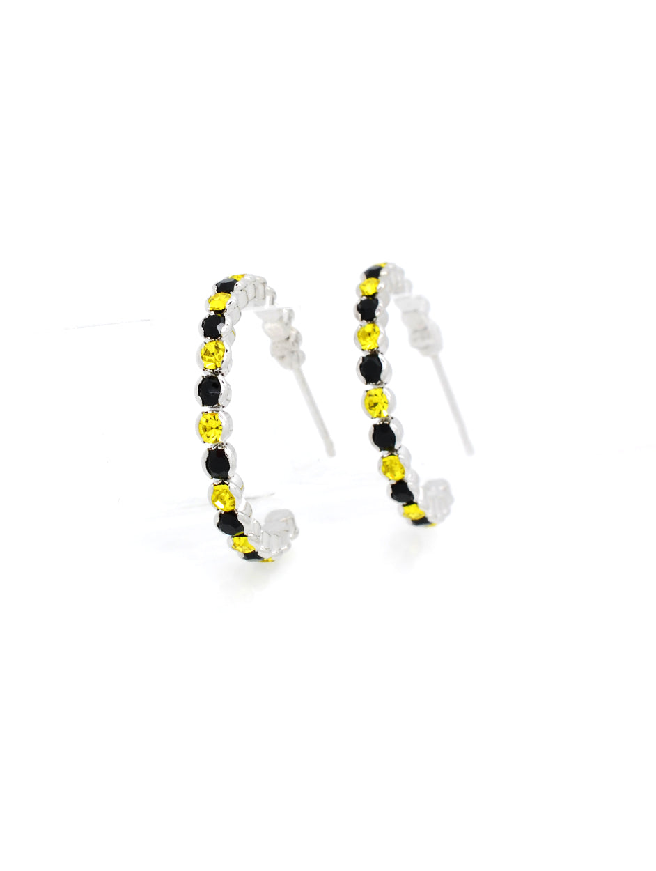 Deluxe Hoop Earrings - Black/Yellow
