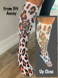 Personalized Lacrosse Breast Cancer Awareness Ribbon Knee High Socks