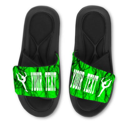 Baton Twirling Custom Slides / Sandals With Lightning Design