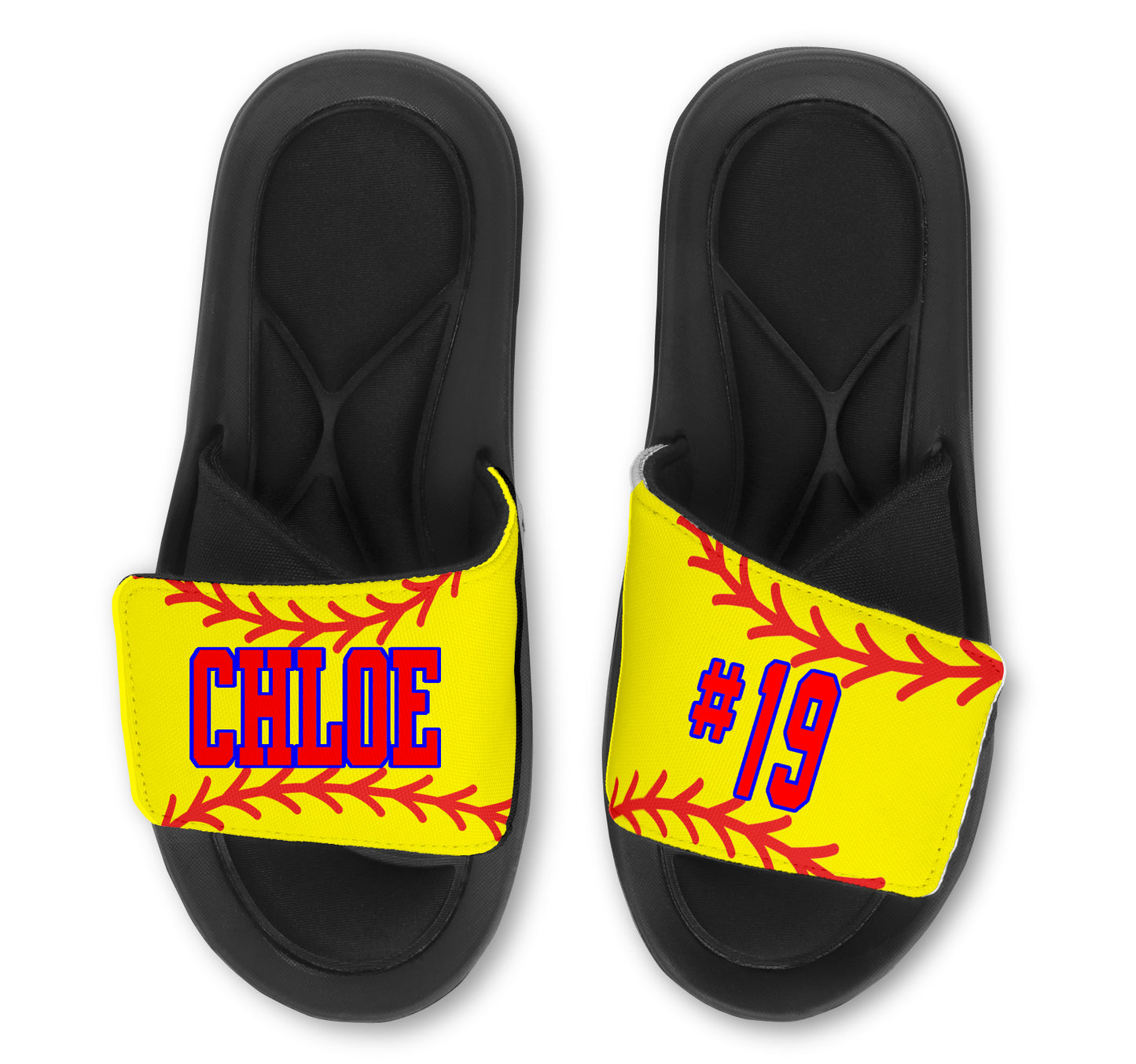 Softball Custom Slides / Sandals -Customize With Your Name Or Number!