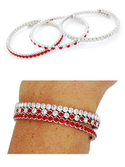 Deluxe Flex Bracelets - Red/Red-Clear/Clear